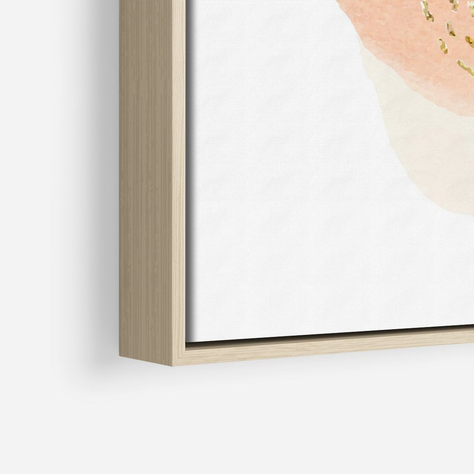 Obraz w ramie 50x70 - Migotliwe Kształty i Plamy - abstrakcyjne akwarelowe plamy, minimalizm - rama drewno