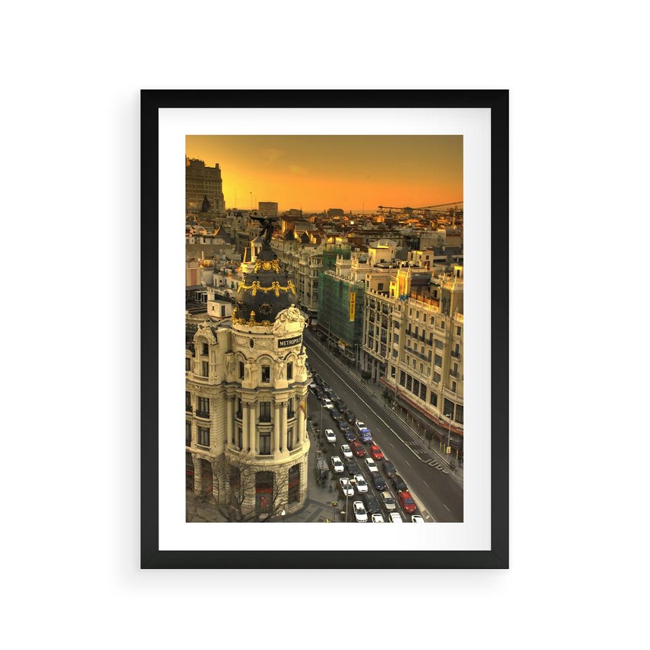 Plakat w ramie 30x40 - Miasto Metropolii - miasto, metropolia - rama czarna