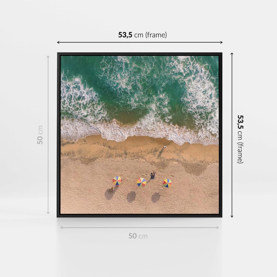 Obraz w ramie 50x50 - Letnie Wakacje na Horyzoncie - plaża, morze - rama czarna