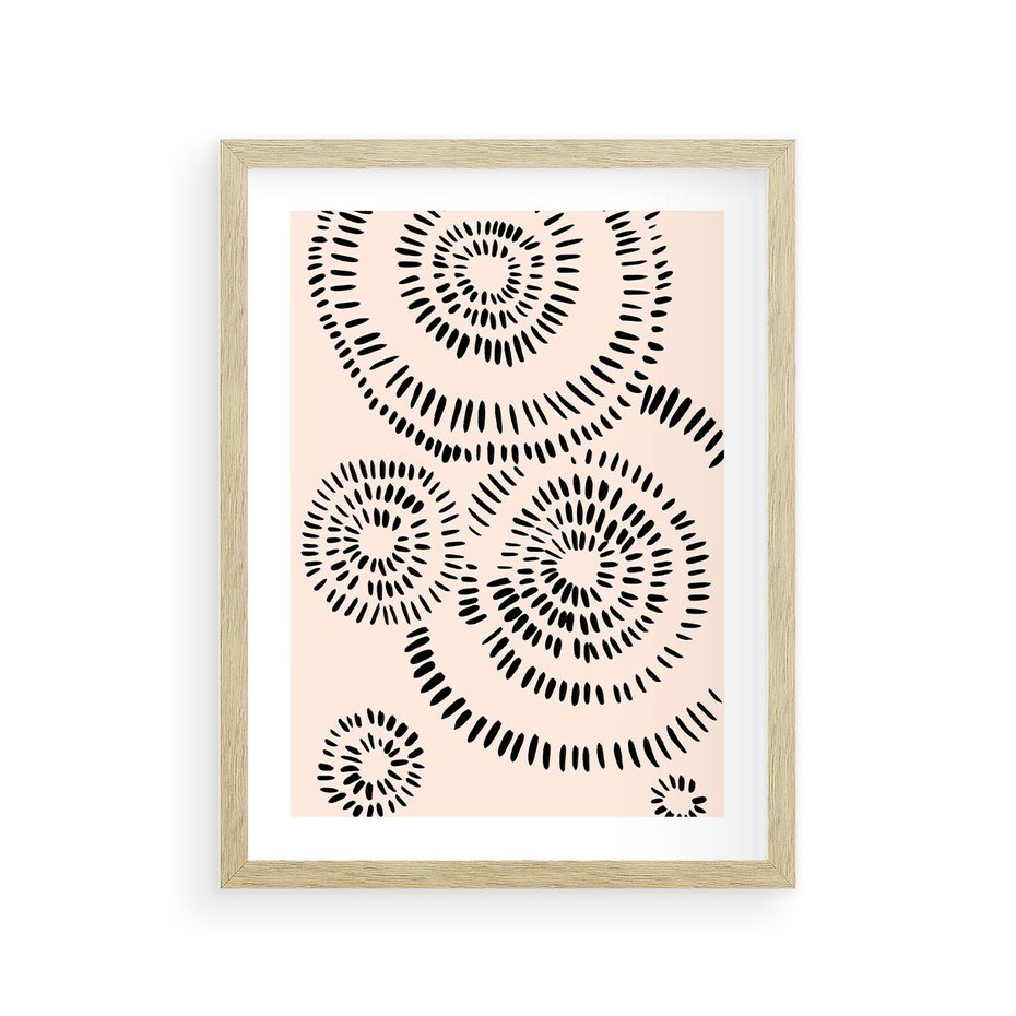 Plakat w ramie 30x40 - Abstrakcyjne Wnętrza - minimalistyczne kształty, odbicia - rama drewno