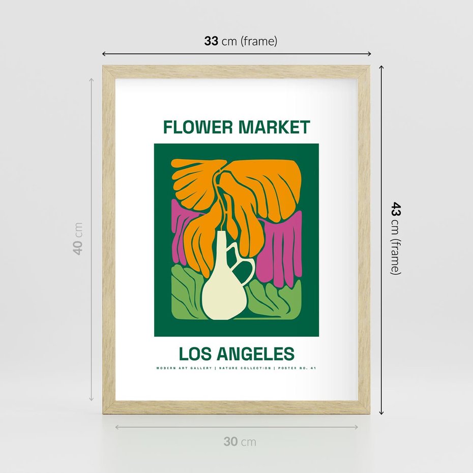 Plakat w ramie 30x40 - Przenikające Kontury - minimalizm, plakat - rama drewno