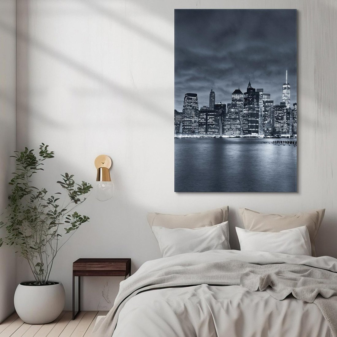 Obraz na płótnie 80x120 - Miejskie Migawki - noc, NY