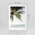 Plakat w ramie 50x70 - Wakacyjne Marzenie - palma nad morzem,  - rama biała