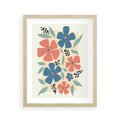 Plakat w ramie 40x50 - Kolorowe Pasmo - kwiaty, nowoczesna abstrakcja - rama drewno