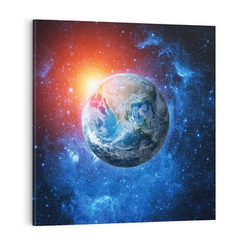 Obraz na płótnie 40x40 - Planeta w nieskończoności - ziemia, kosmos