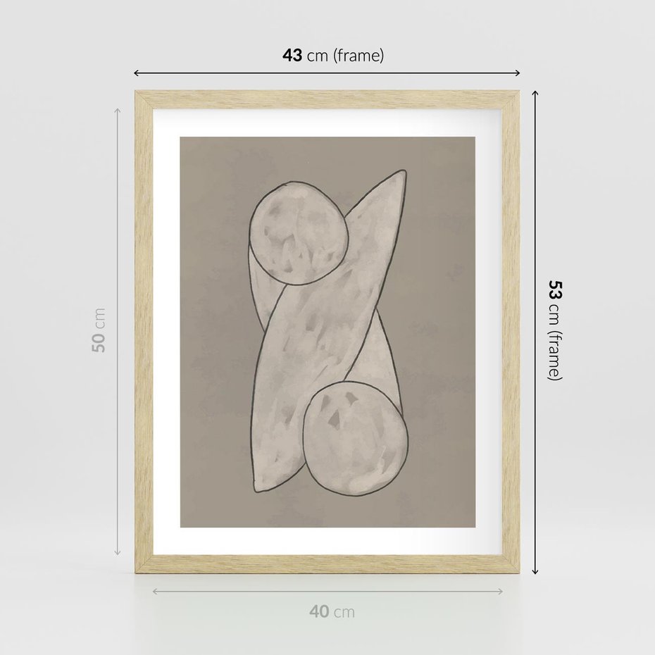 Plakat w ramie 40x50 - Zaklęte Anomalie - nowoczesna geometryczna sztuka, loftowe wnętrze - rama drewno