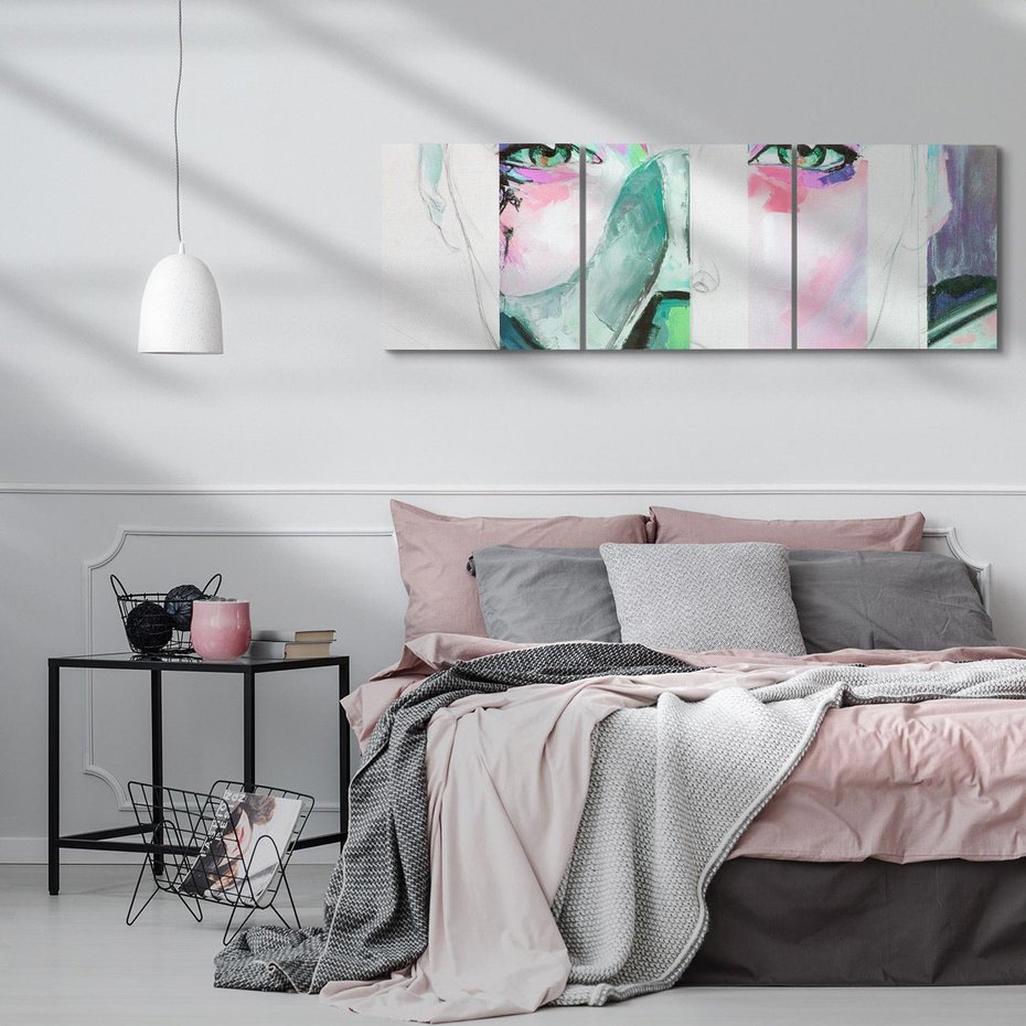 Obraz na płótnie 120x40 - Niezakończona Piękność - abstrakcyjny obraz olejny, portret kobiety