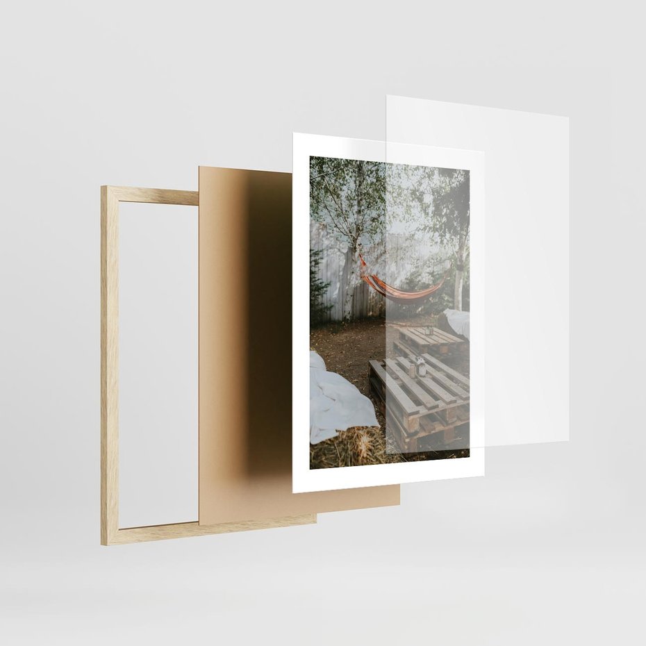 Plakat w ramie 30x40 - Harmonia i Spokój - boho, relaks - rama drewno