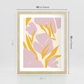 Plakat w ramie 40x50 - Migocące Wibracje - abstrakcyjne kwiaty, pastelowe kolory - rama drewno
