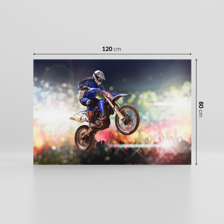 Obraz na płótnie 120x80 - Adrenalina na motocyklu cross - motocykl, cross