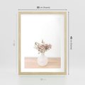 Plakat w ramie 30x40 - Kwiaty w Minimalistycznym Wazonie - kwiaty, wazon - rama drewno