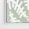 Obraz w ramie 50x50 - Oaza Zieleni - zielona abstrakcja, zgaszona zieleń - rama biała