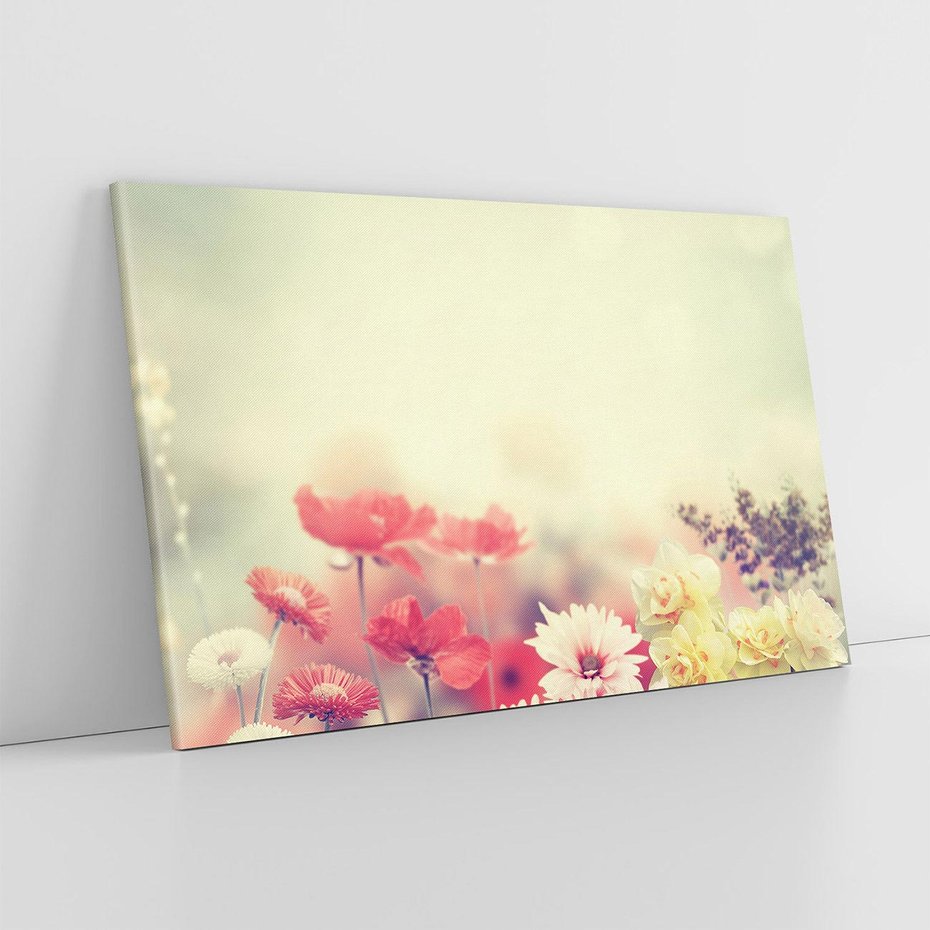 Obraz na płótnie 120x80 - Delikatne kwiaty pastelowe - kwiaty, pastelowe