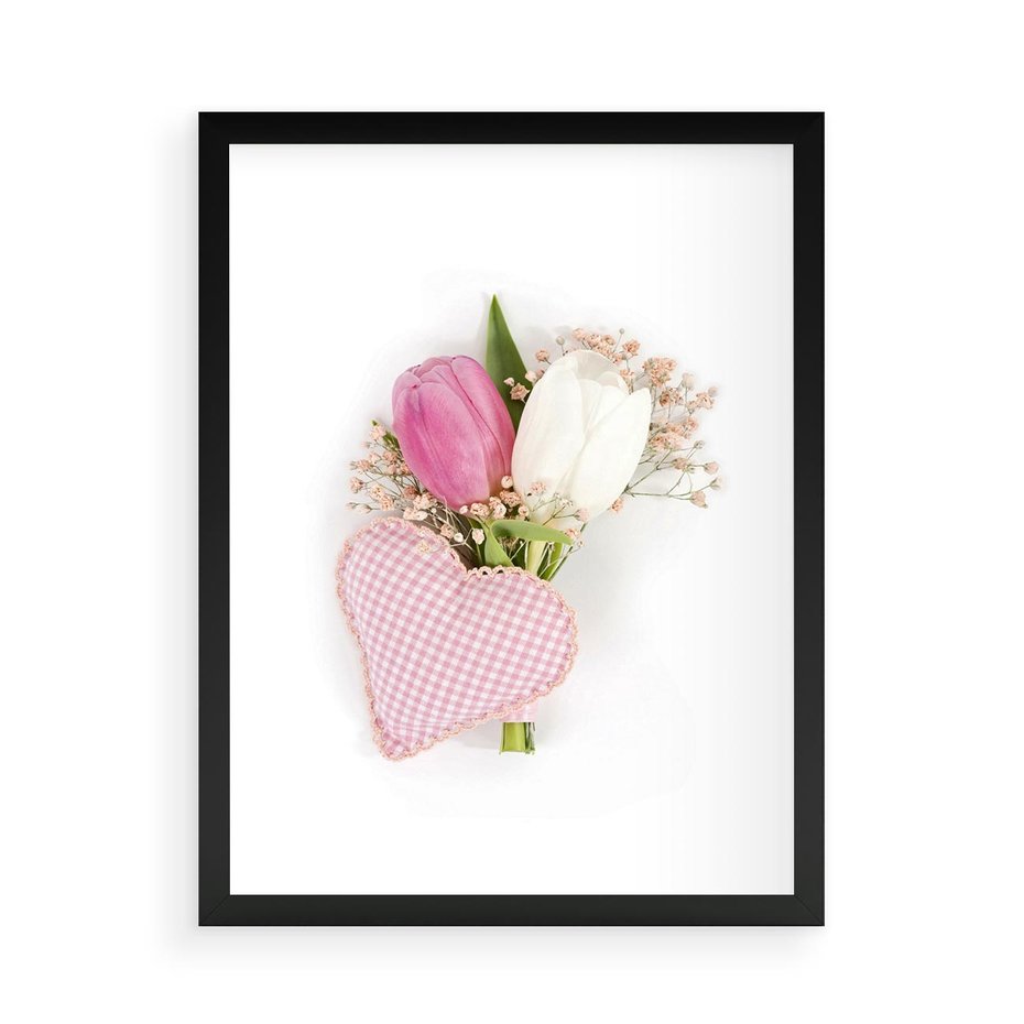 Plakat w ramie 50x70 - Kolorowa Harmonia - kwiaty, bukiet - rama czarna