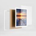 Plakat w ramie 40x50 - Zachód słońca na pomostcie - pomost, zachód - rama biała