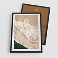 Plakat w ramie 50x70 - Góry w Złocie i Minimalizmie - grafika, złote góry - rama czarna