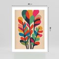Plakat bez ramy 40x50 - Symfonia Wzrokowych Impresji - abstrakcyjny kolorowy tęczowy obraz, inspiracje roślinne