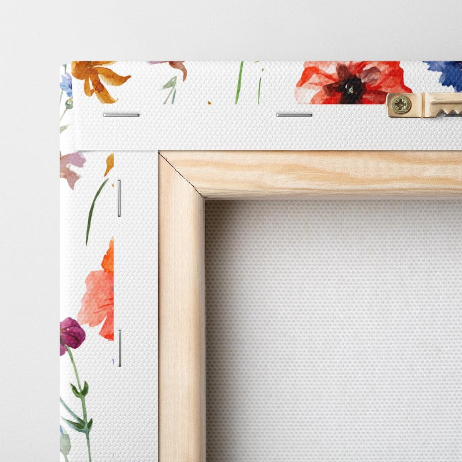 Obraz na płótnie 60x60 - Kwiatowe radości na łące - kwiaty, łączka