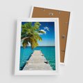 Plakat w ramie 50x70 - Hawajskie Palmy - palma, morze - rama biała
