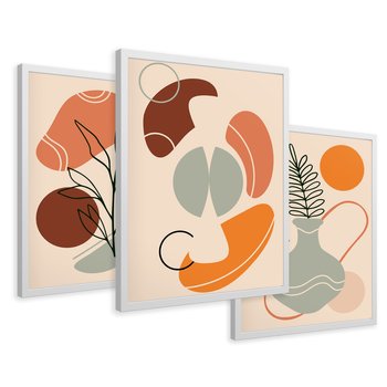 Zestaw obrazy w ramie 40x50 galeria - Abstrakcja, graficzne, kształty - rama biała