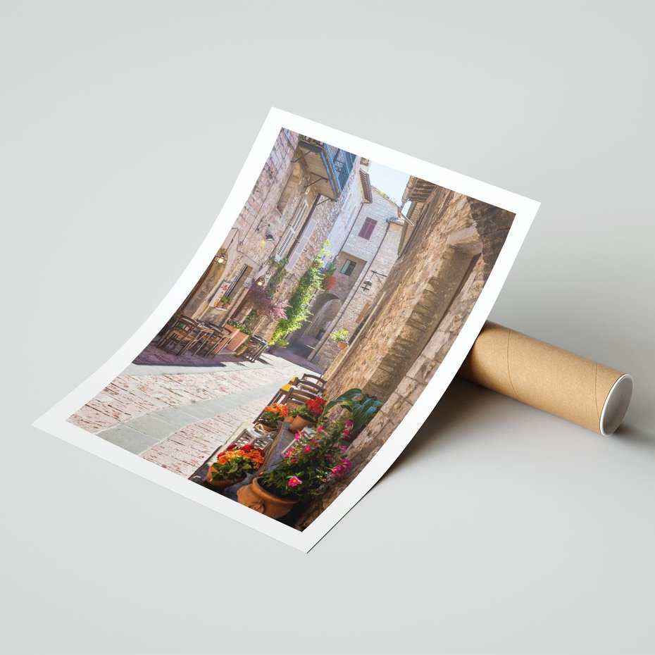 Plakat bez ramy 50x70 - Malownicze Zakątki Miasta - uliczka, perspektywa