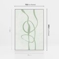 Obraz w ramie 70x100 - Zieleń Wewnętrznej Harmonii - zielona abstrakcja, zgaszona zieleń - rama biała
