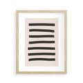 Plakat w ramie 40x50 - Strukturalna Rewolucja Form - minimalizm, czarne pasy - rama drewno