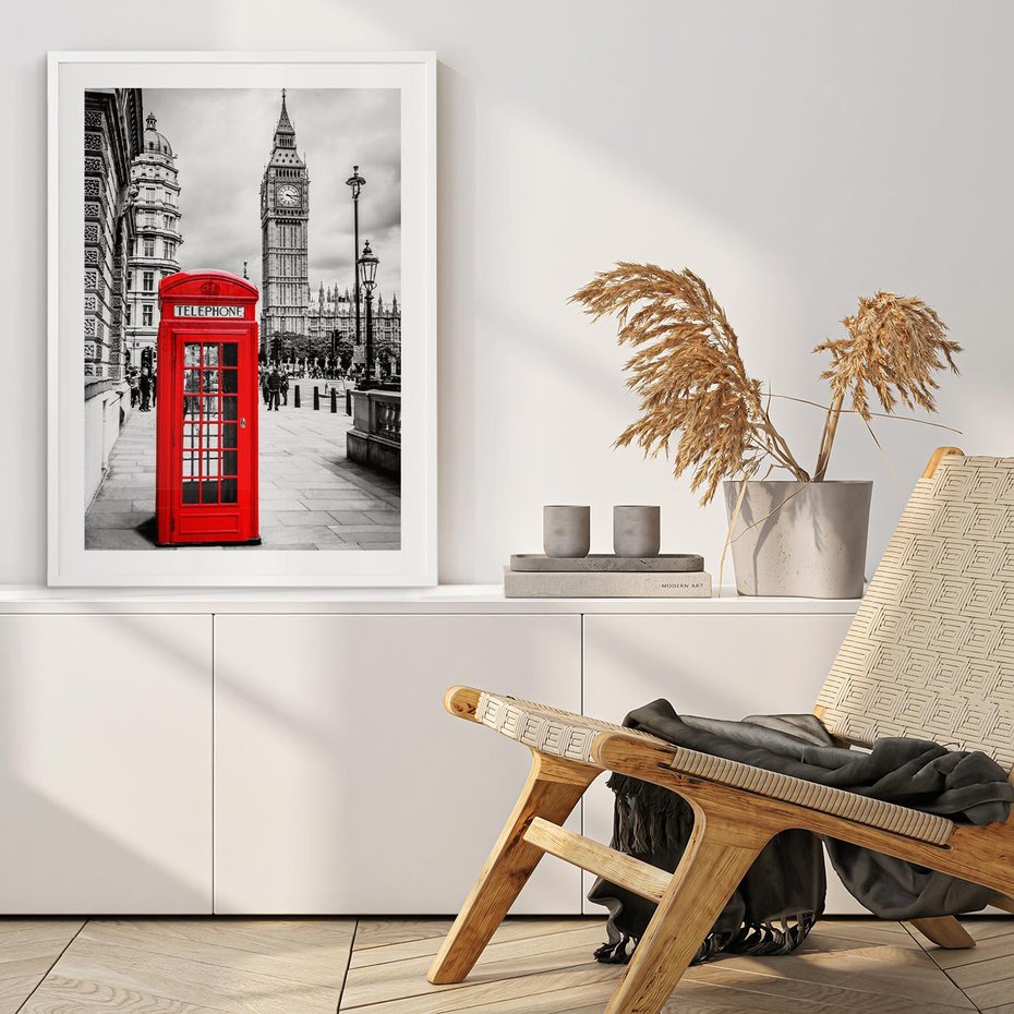 Plakat bez ramy 50x70 - Ikoniczna budka w Londynie - Londyn, budka