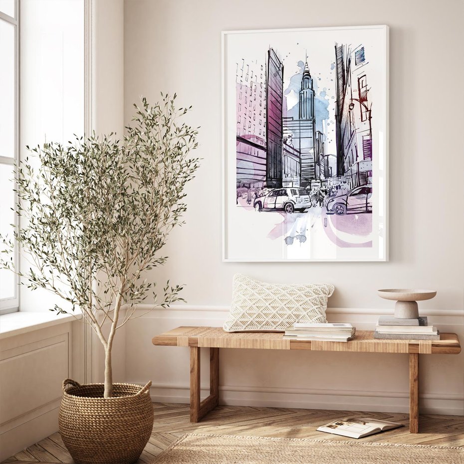 Plakat bez ramy 21x30 - Miasto ożywione pulsującym życiem - szkocja, miasto