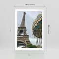 Plakat w ramie 50x70 - Delikatność kolorów - wieża, Eiffla - rama biała
