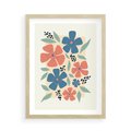 Plakat w ramie 50x70 - Kolorowe liście tęsknot - minimalistyczny plakat, grafika - rama drewno
