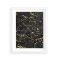 Plakat w ramie 40x50 - Egzotyczny Blask - marmur, złoto - rama biała