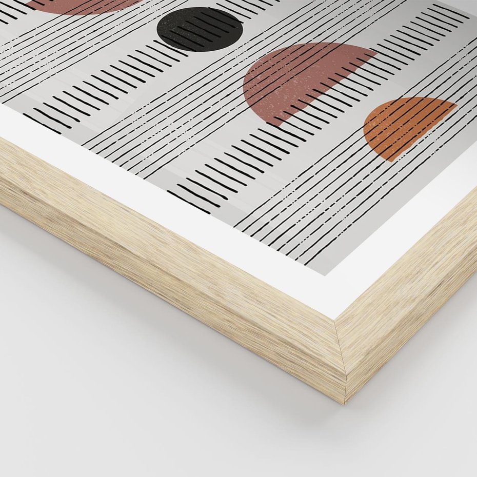 Plakat w ramie 30x40 - Plakat w Stylu Abstrakcji - geometryczna grafika, plakat - rama drewno