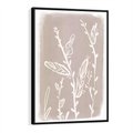 Obraz w ramie 70x100 - Roślinne Przeniknięcia - nowoczesny subtelny plakat, beżowy - rama czarna