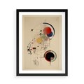 Plakat w ramie 50x70 - Impulsy Wydobyte z Cienia - abstrakcyjna geometryczna kompozycja, koła linie - rama czarna