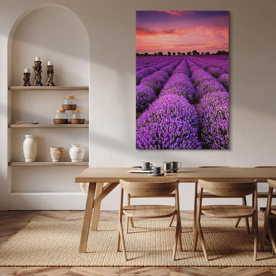 Obraz na płótnie 50x70 - Lawenda: polne zauroczenie - lawenda, kwiaty