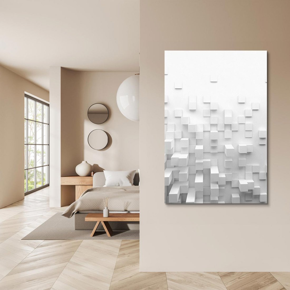 Obraz na płótnie 70x100 - Głębia abstrakcji - ściana, 3D