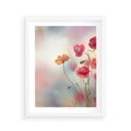 Plakat w ramie 40x50 - Urok natury - kwiaty, akwarela - rama biała