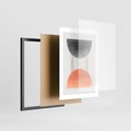 Plakat w ramie 30x40 - Sztuka Abstrakcji - minimalistyczny boho obraz, abstrakcyjny - rama czarna