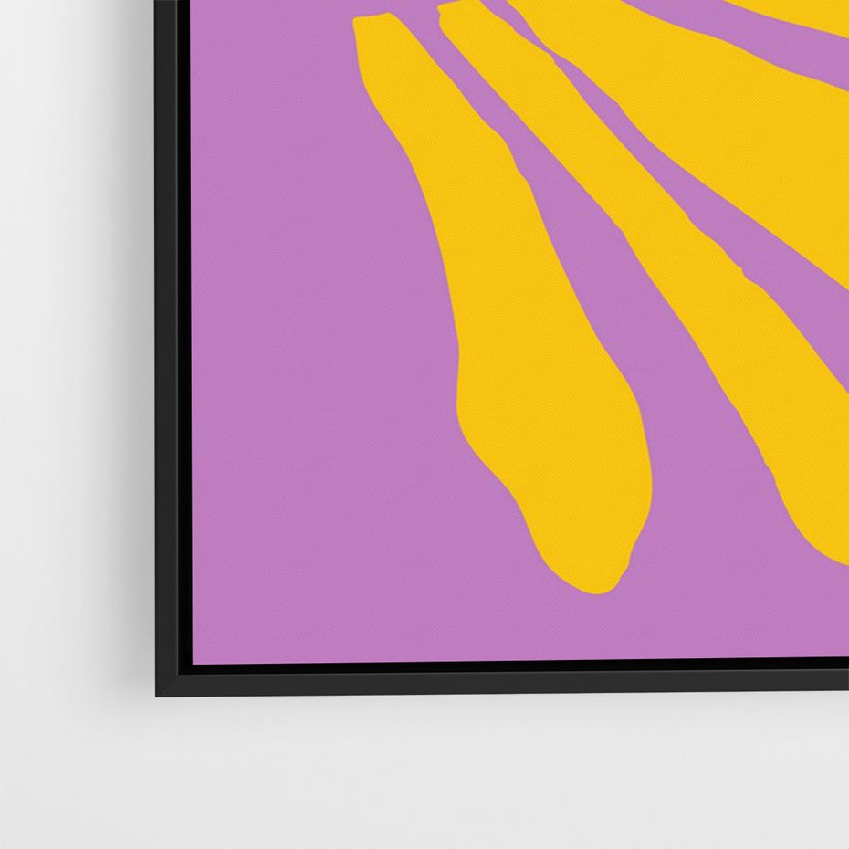Obraz w ramie 70x100 - Podróżne Kontury - abstrakcyjny plakat, intensywne różowe tło - rama czarna