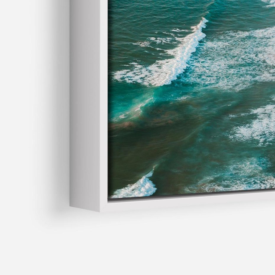 Obraz w ramie 70x50 - Z Lotu Ptaka - fotografia, plaża - rama biała