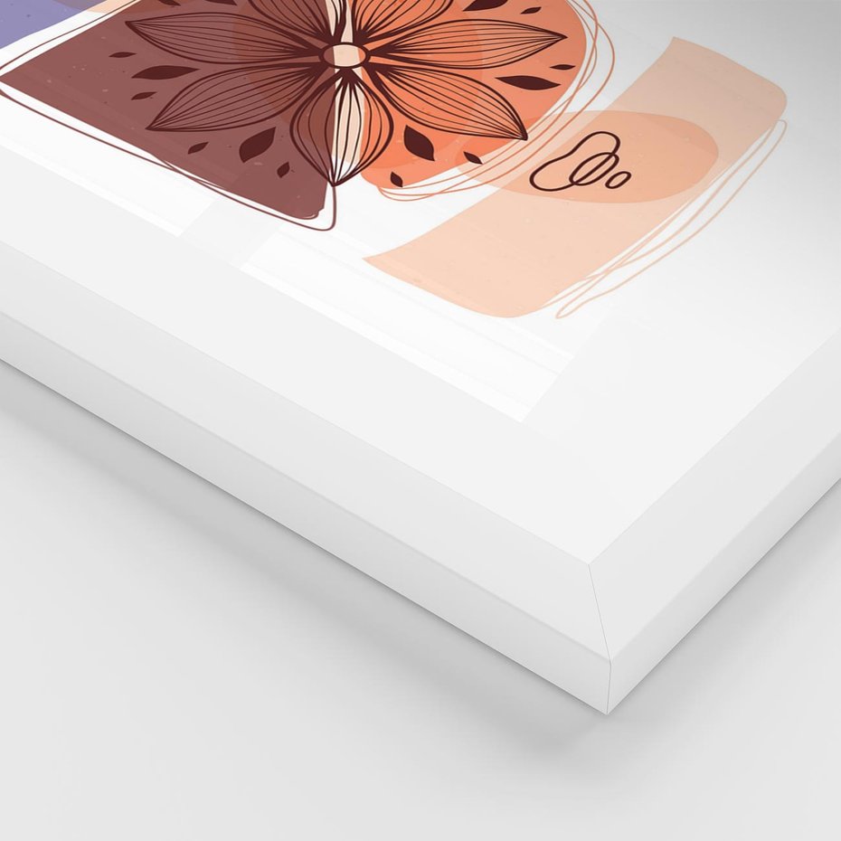 Plakat w ramie 40x50 - Kwiatowa Oaza - abstrakcyjna sztuka, plamy - rama biała