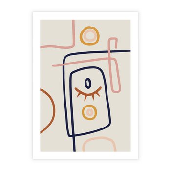 Plakat bez ramy 30x40 - Manifestacje Dziwności - abstrakcja w stylu picasso, beżowe tło