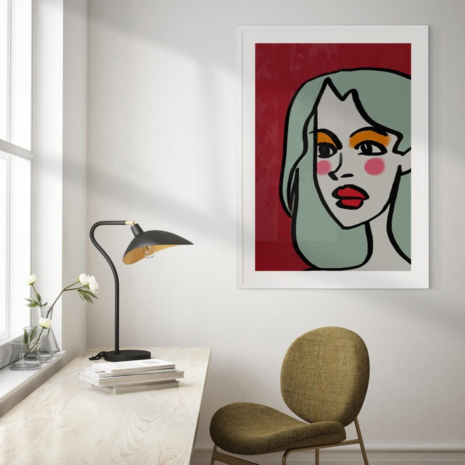 Plakat bez ramy 21x30 - Ekspresja Linii - nowoczesny plakat, mocna linie