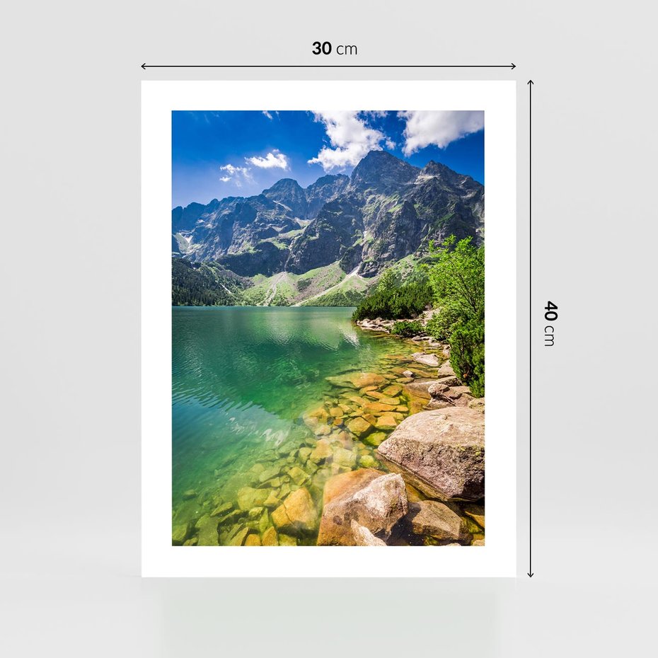 Plakat bez ramy 30x40 - Mistyczne Połączenie - jezioro, góry