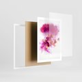 Plakat w ramie 50x70 - Kwiaty abstrakcji - abstrakcja, kwiaty - rama biała