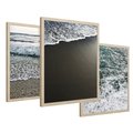Zestaw obrazy w ramie 30x40 galeria - Plaża, morze, tryptyk - rama drewno