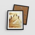 Plakat w ramie 40x50 - Stary pomost w sepia - pomost, sepia - rama czarna