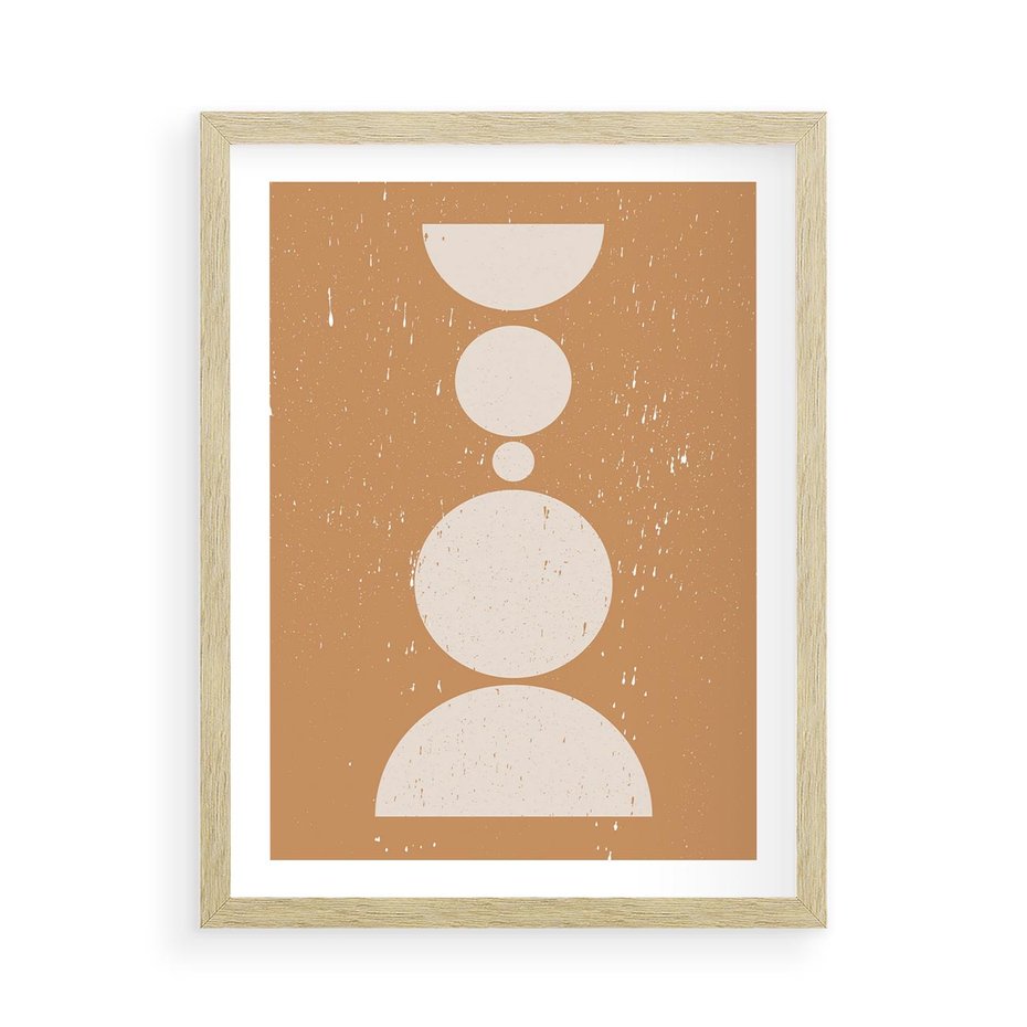 Plakat w ramie 50x70 - Podróżne Echa - mid century styl, nowoczesna grafika - rama drewno