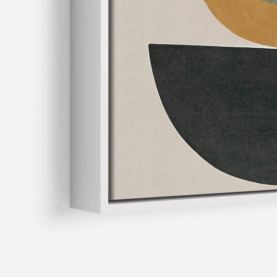 Obraz w ramie 80x80 - Podróżne Refleksyjne Odbicia - abstrakcyjny obraz, kolory ciepłe - rama biała